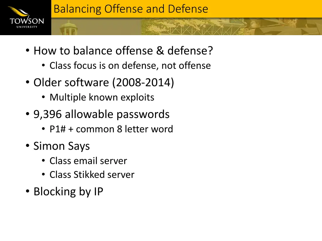 balancing offense and defense