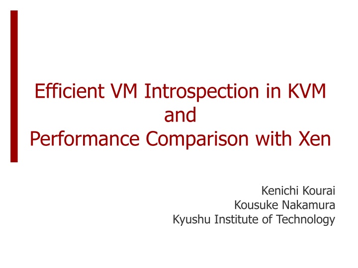 efficient vm introspection in kvm and performance