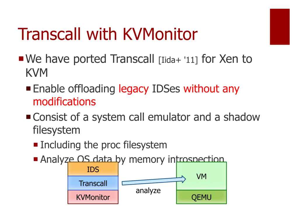 transcall with kvmonitor