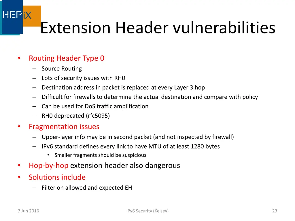 extension header vulnerabilities