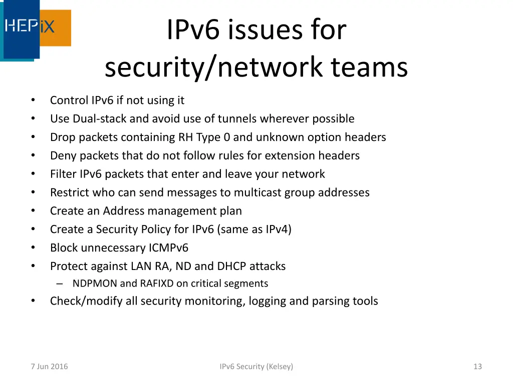 ipv6 issues for security network teams