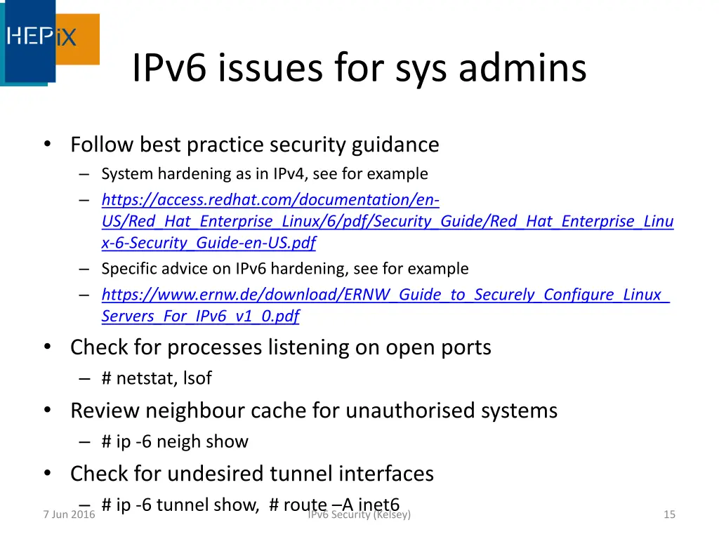 ipv6 issues for sys admins