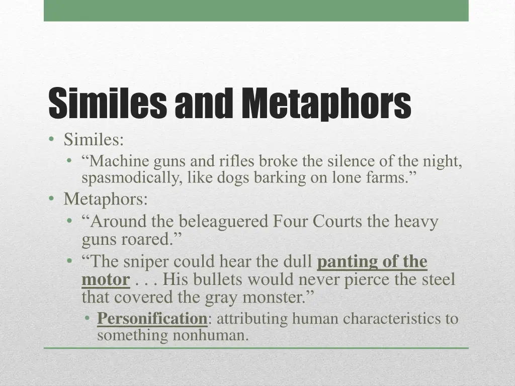 similes and metaphors similes machine guns