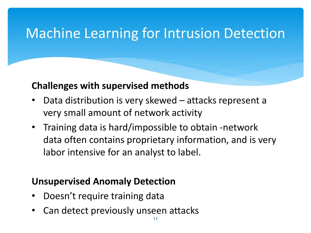 machine learning for intrusion detection