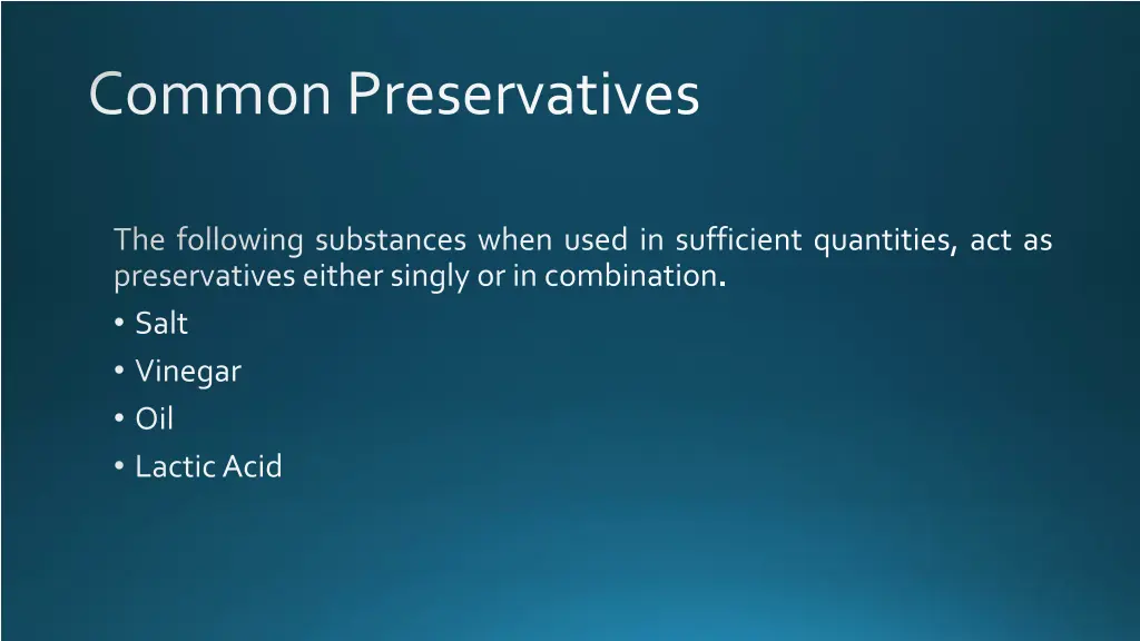 common preservatives