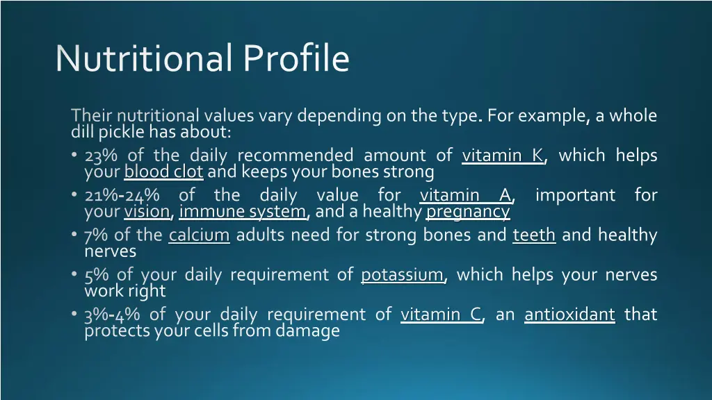 nutritional profile