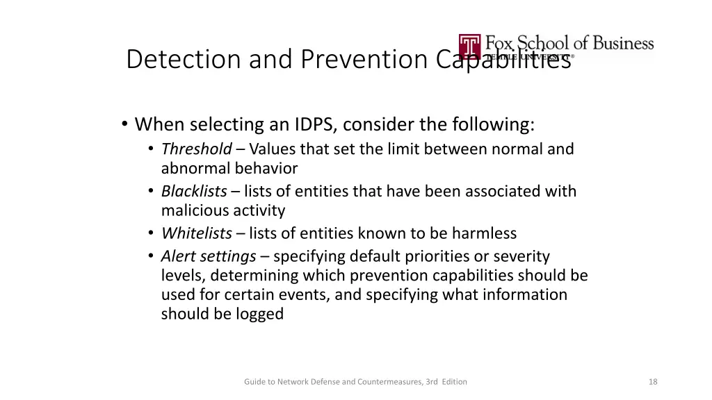 detection and prevention capabilities