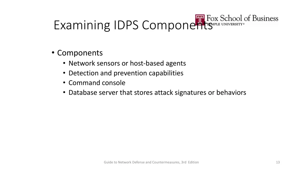 examining idps components