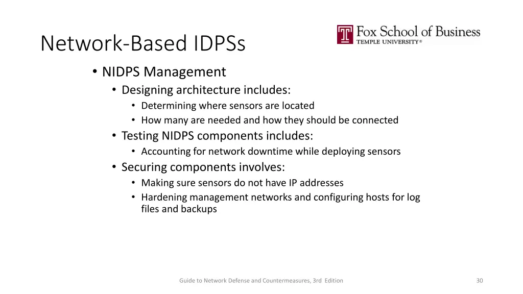 network based idpss nidps management designing