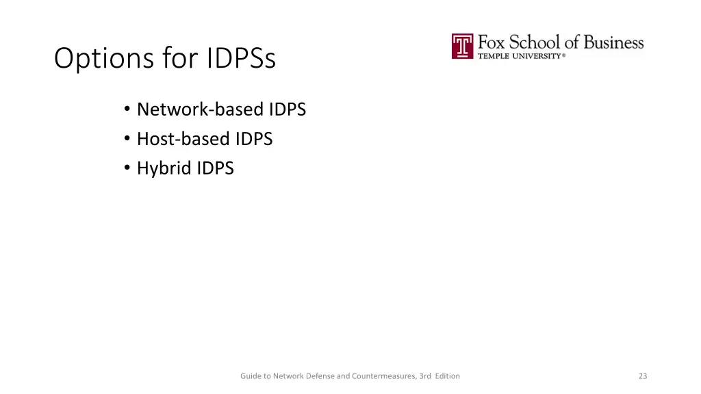 options for idpss