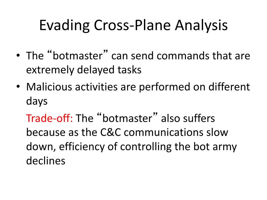 evading cross plane analysis