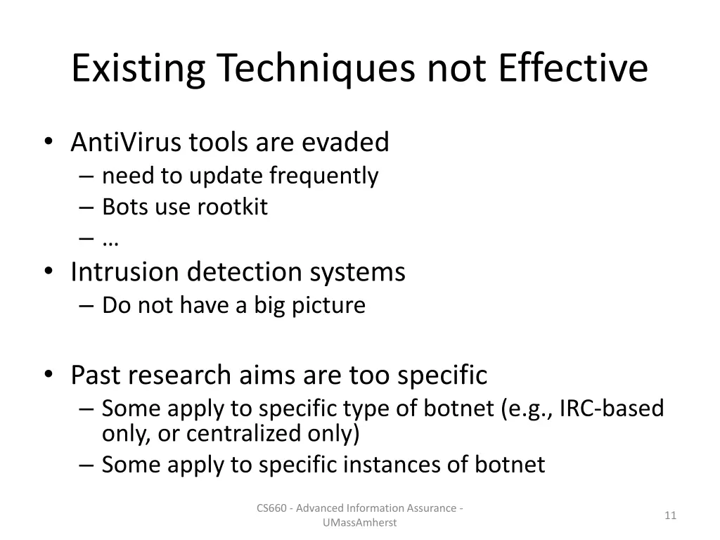 existing techniques not effective