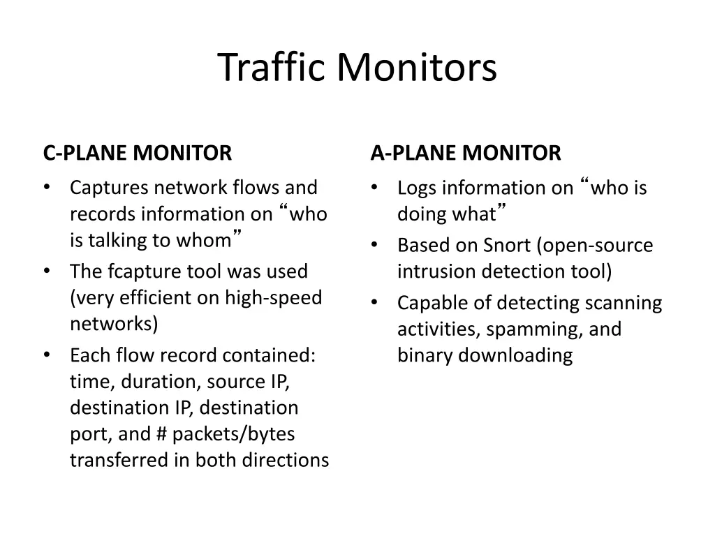 traffic monitors