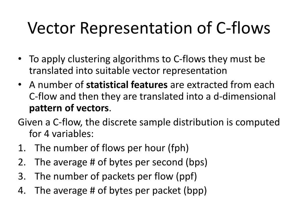 vector representation of c flows