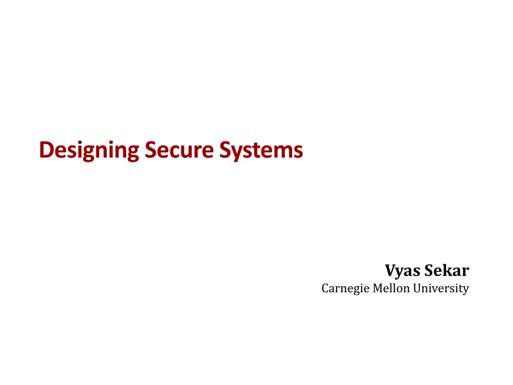 designing secure systems