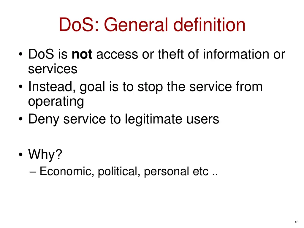 dos general definition