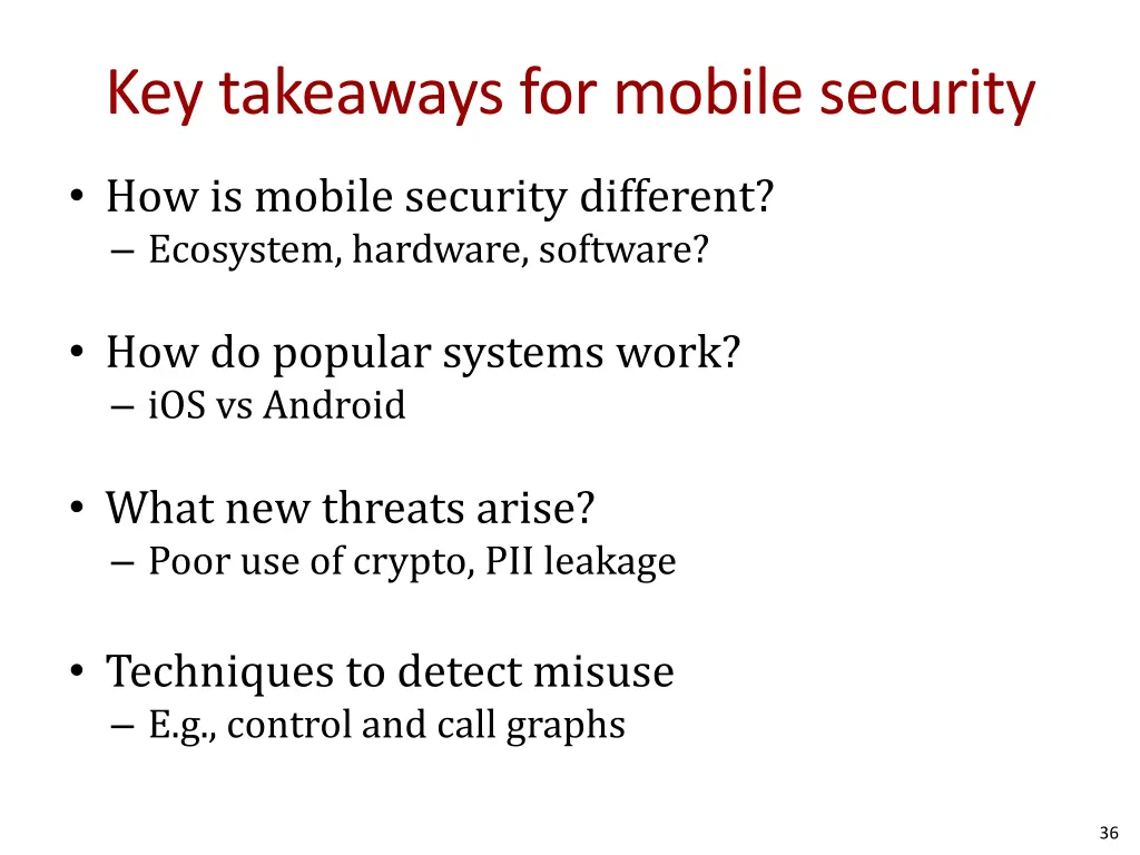 key takeaways for mobile security