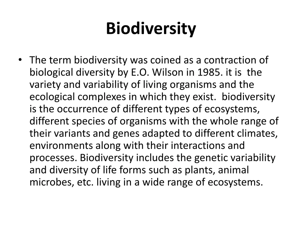 biodiversity