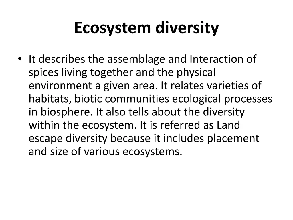 ecosystem diversity