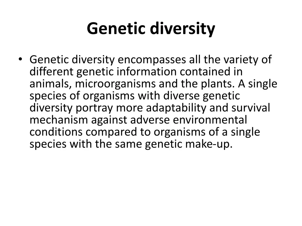 genetic diversity