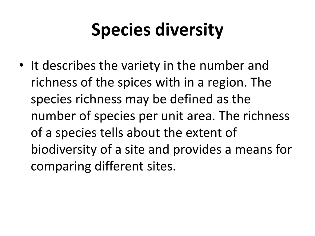 species diversity