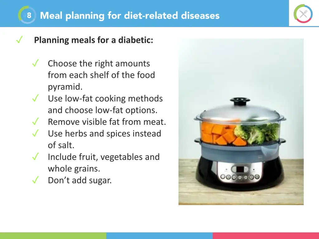 planning meals for a diabetic