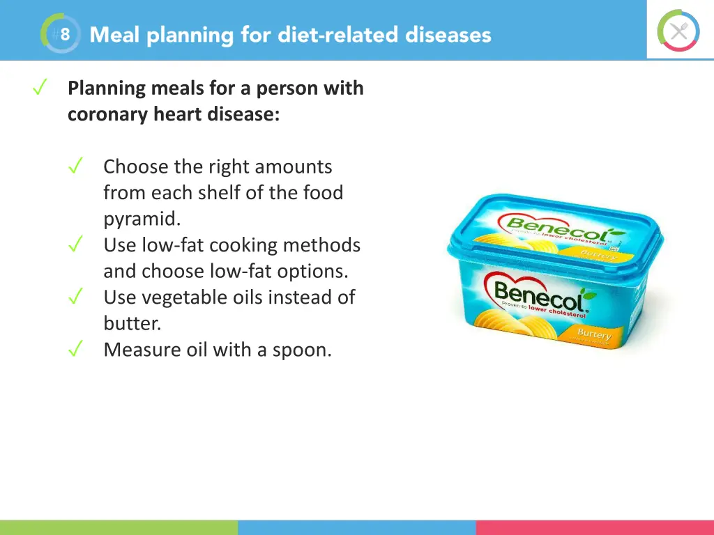 planning meals for a person with coronary heart