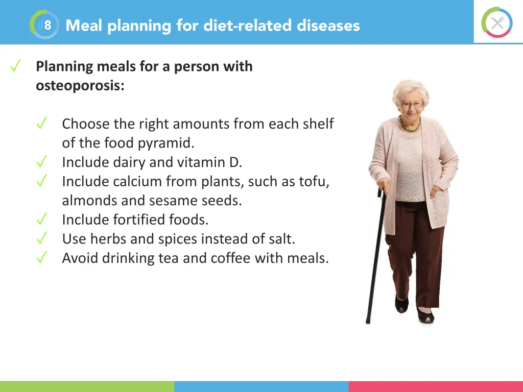 planning meals for a person with osteoporosis