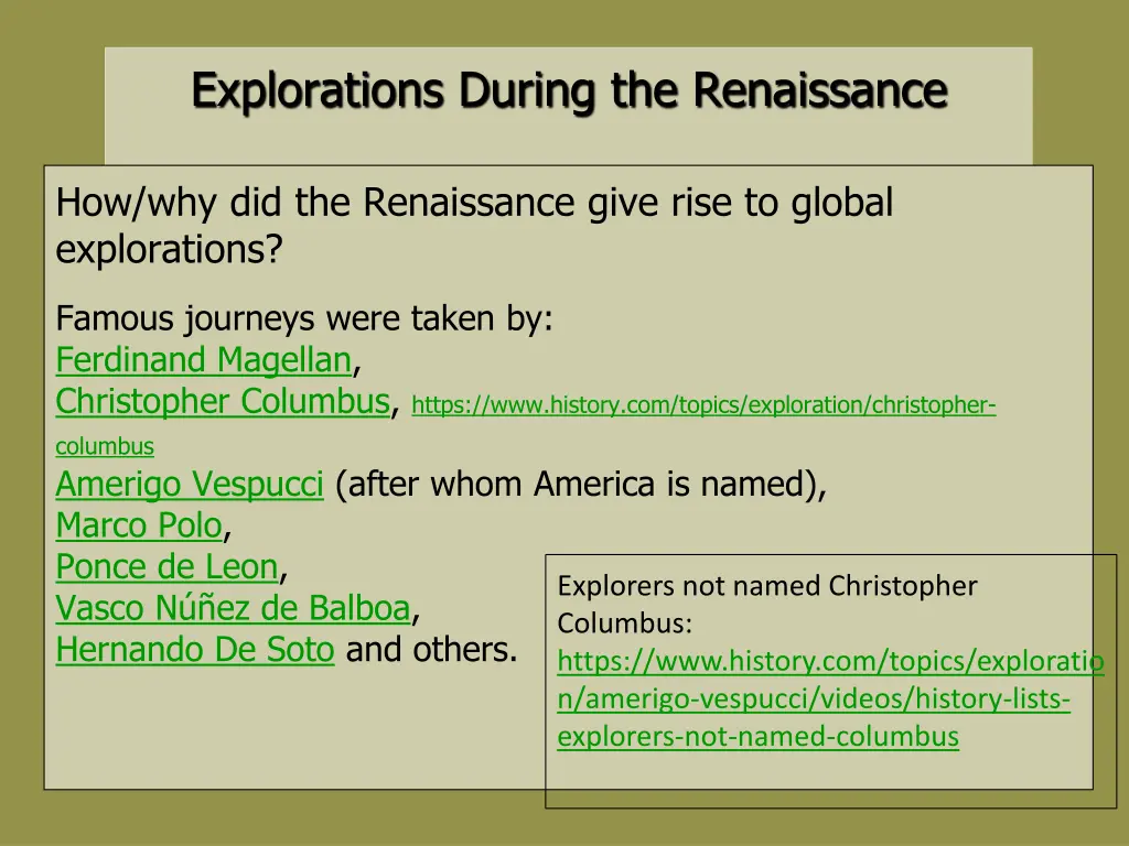 explorations during the renaissance