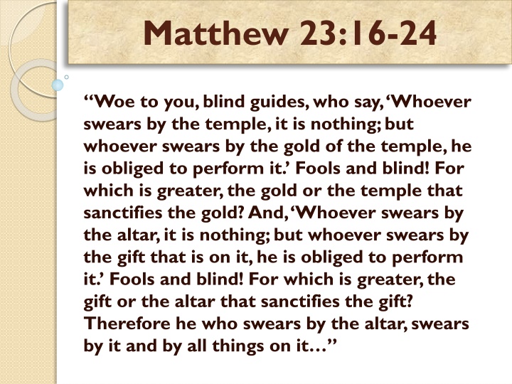 matthew 23 16 24