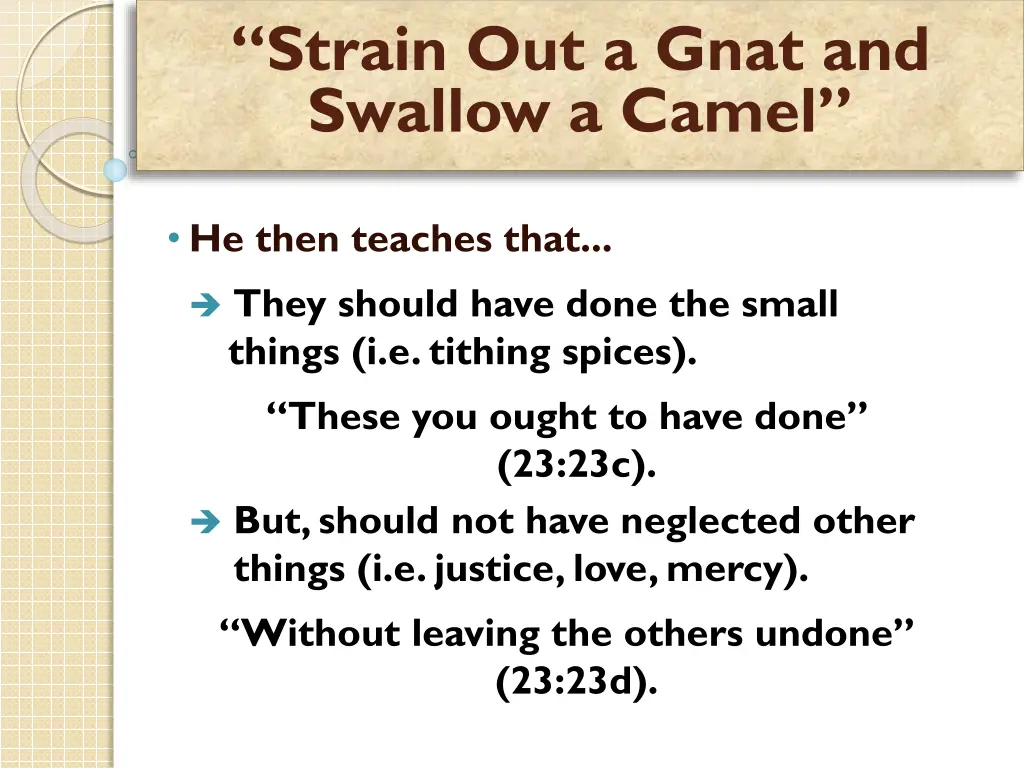 strain out a gnat and swallow a camel 2