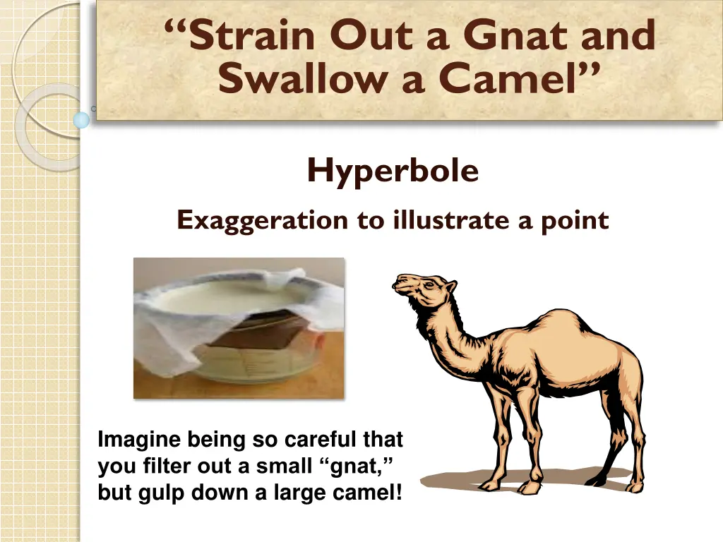 strain out a gnat and swallow a camel 4