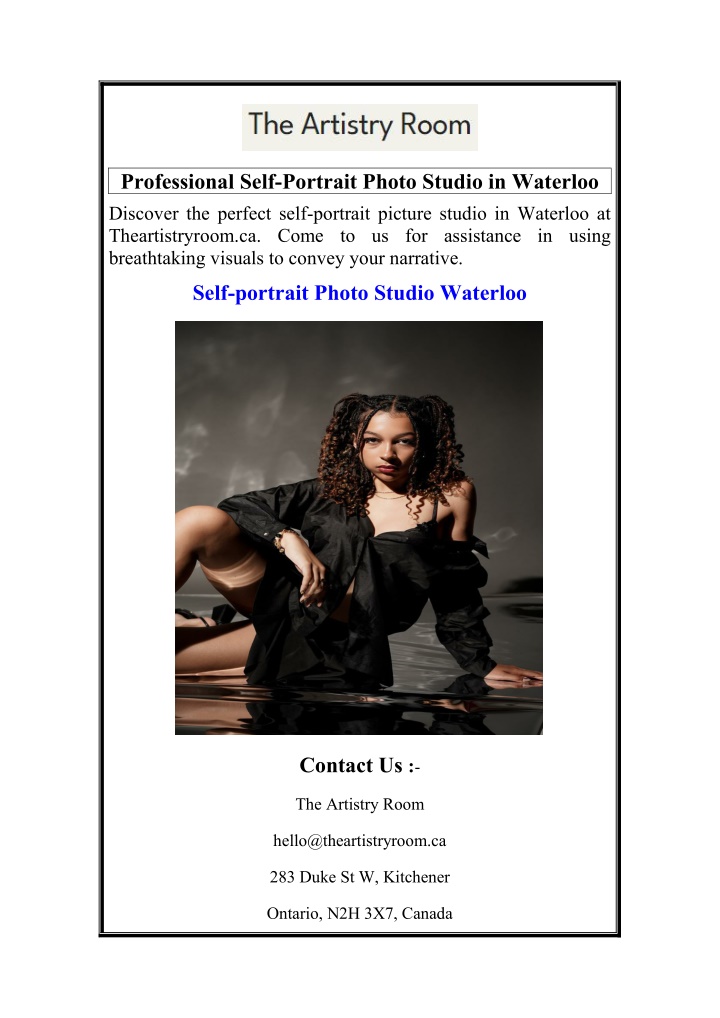 professional self portrait photo studio