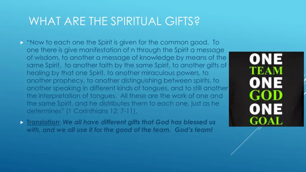 what are the spiritual gifts