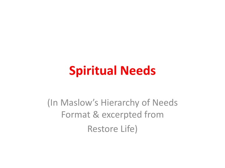 spiritual needs