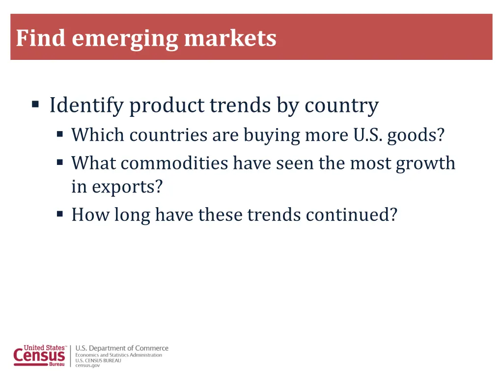 find emerging markets