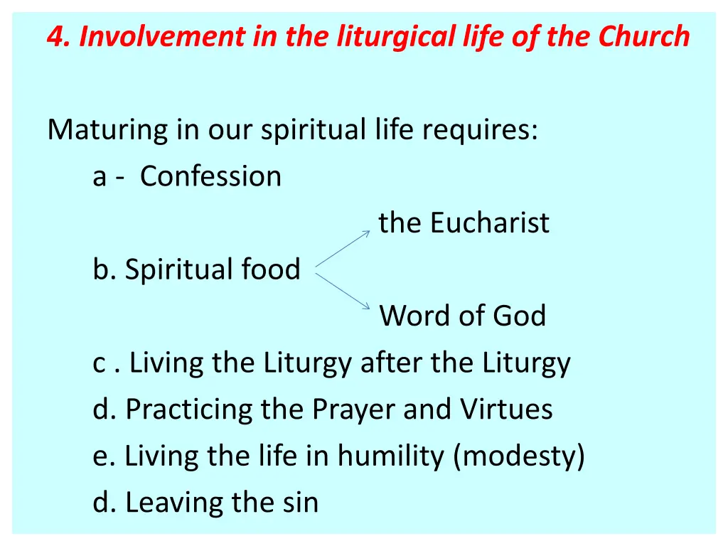 4 involvement in the liturgical life of the church