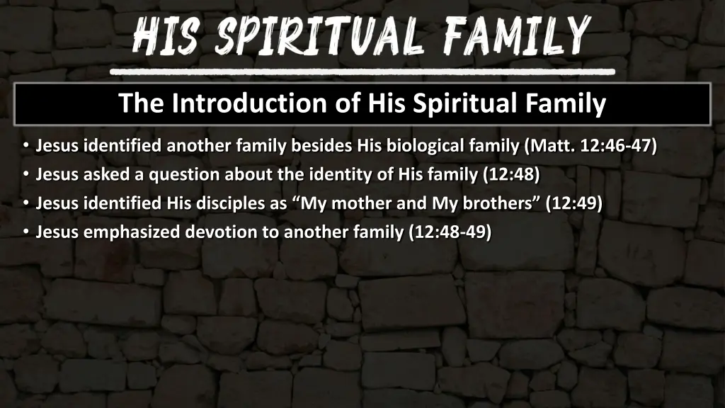 the introduction of his spiritual family