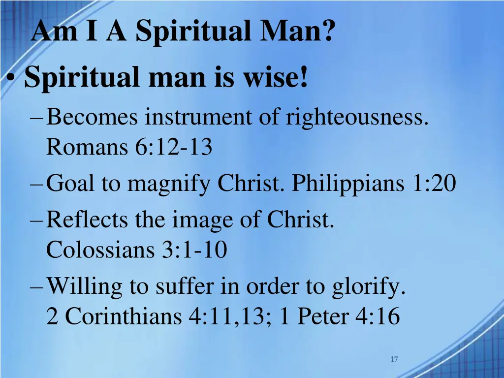 am i a spiritual man spiritual man is wise