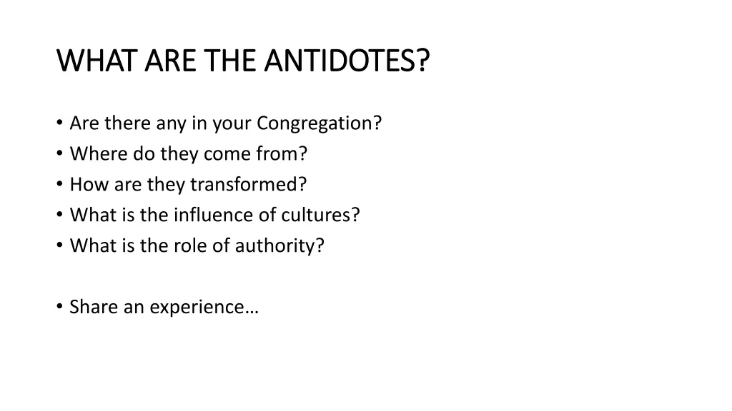 what are the antidotes what are the antidotes