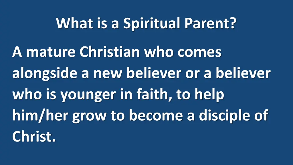 what is a spiritual parent