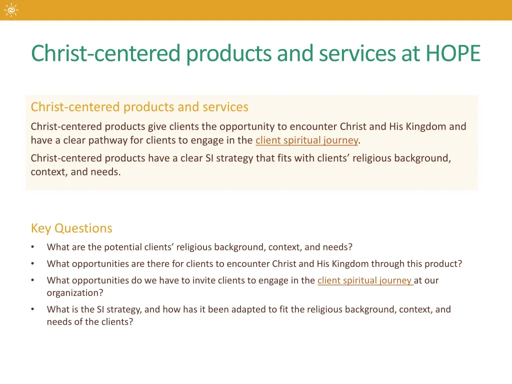 christ centered products and services at hope