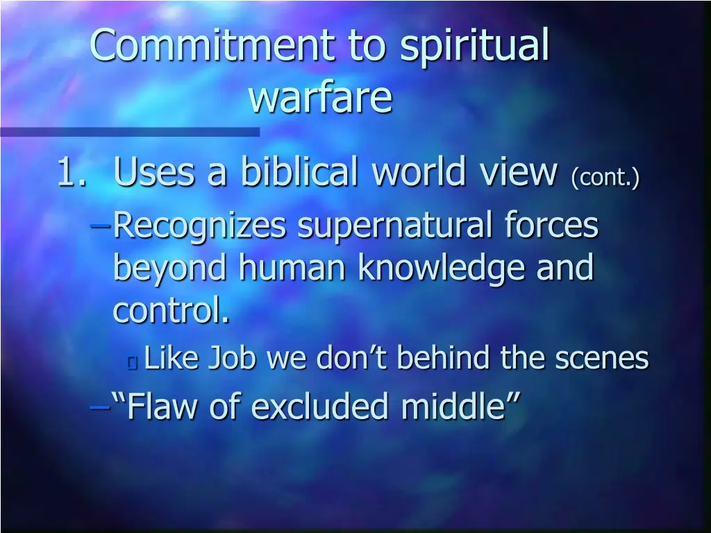 commitment to spiritual warfare 1