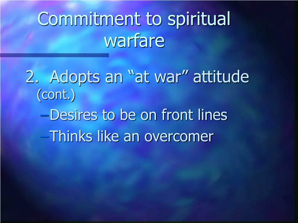 commitment to spiritual warfare 2