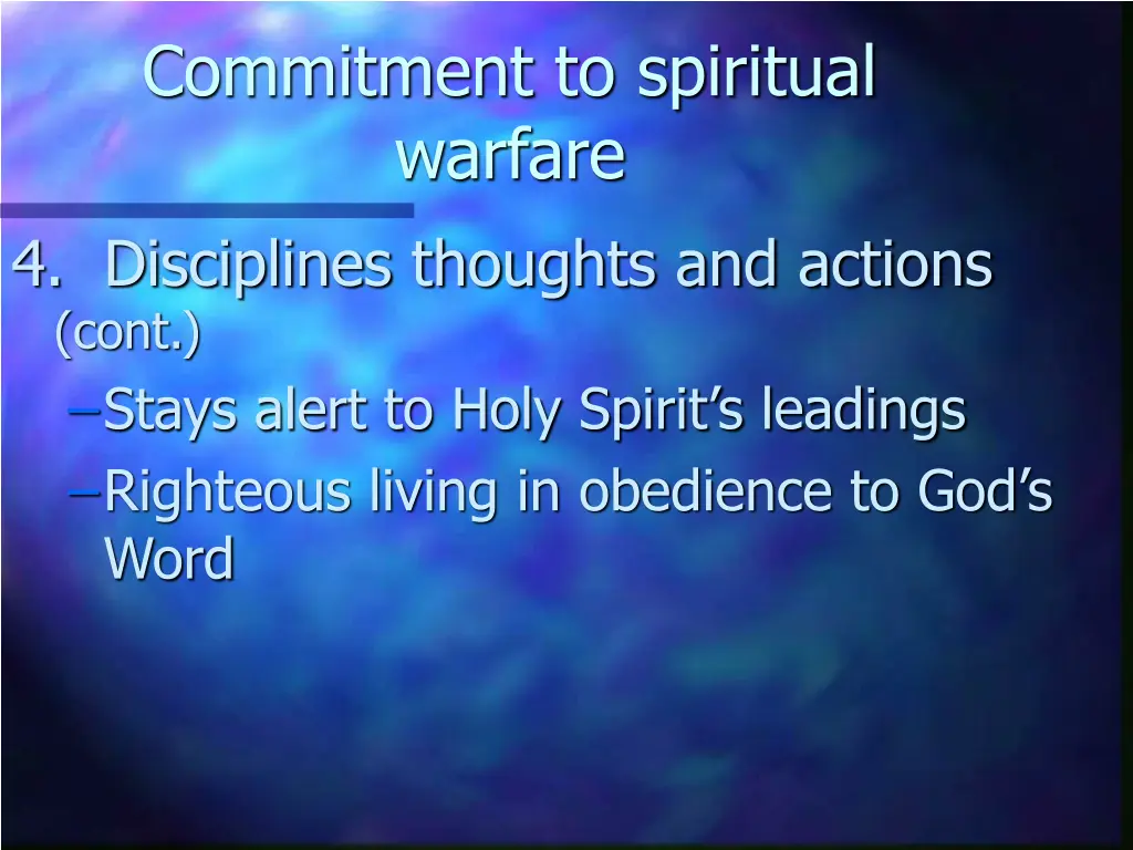 commitment to spiritual warfare 4 disciplines 1