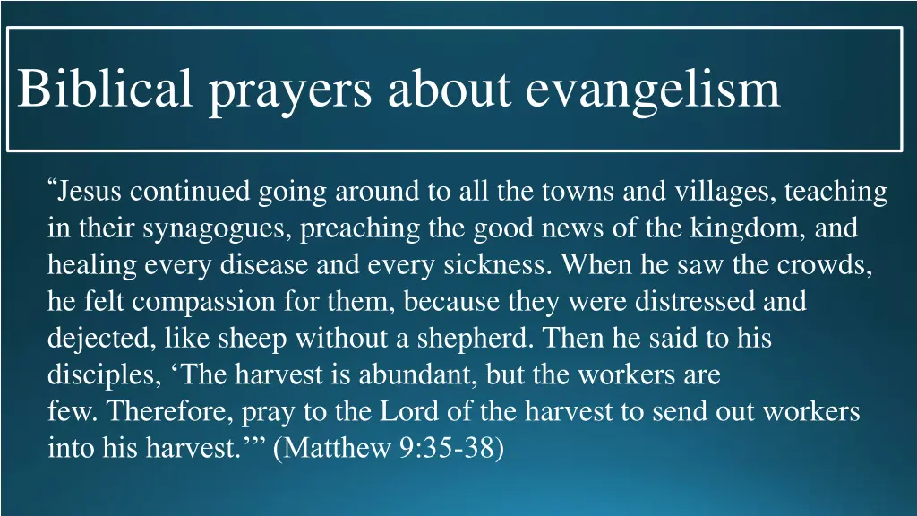 biblical prayers about evangelism 1