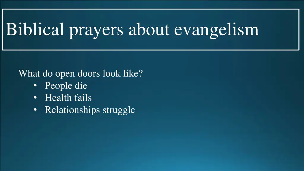 biblical prayers about evangelism 11