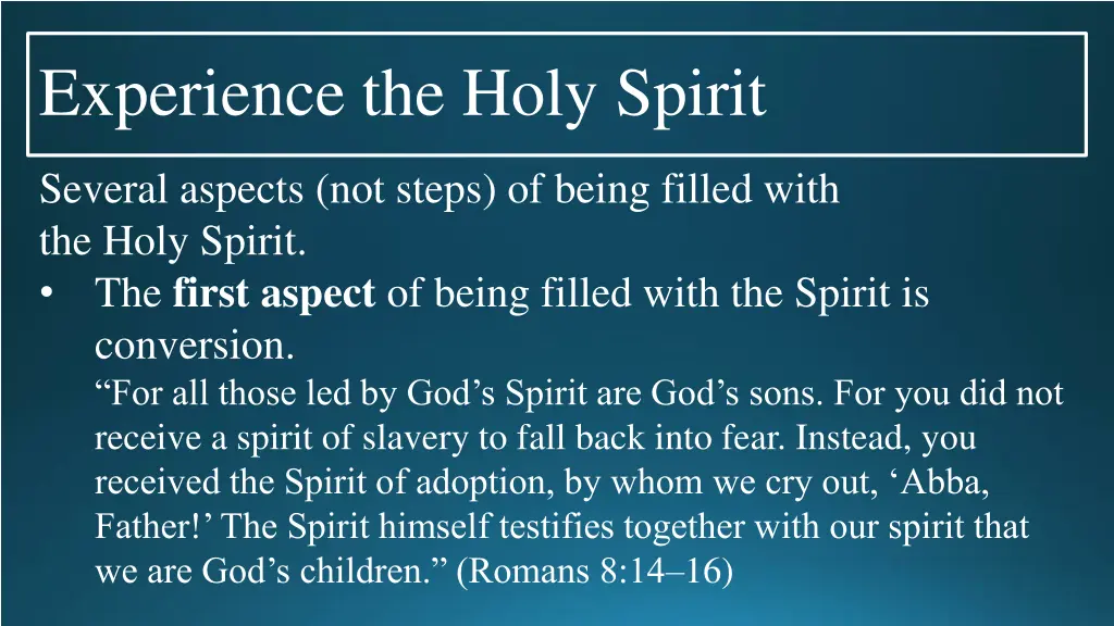 experience the holy spirit 2