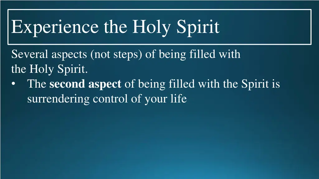 experience the holy spirit 3