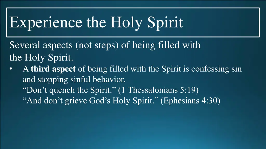 experience the holy spirit 7